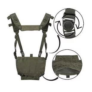 Mil-Tec - Lekka kamizelka Chest Rig - Zielony OD - 13530401 - Odzież taktyczna i umundurowanie - miniaturka - grafika 2
