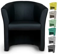 Fotele - Fotel Cafe czarny ekoskóra wysokogatunkowa - miniaturka - grafika 1