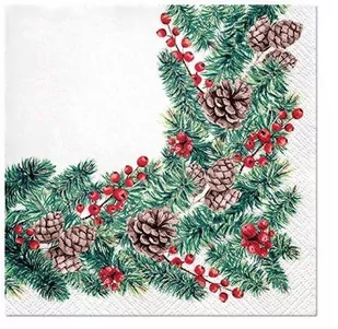 Paw Paw Winter Branches 20 Szt Białe Serwetki Papierowe Dekoracyjne Wh - Folia, papier śniadaniowy, serwetki - miniaturka - grafika 1