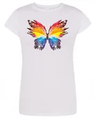 Koszulki i topy damskie - T-Shirt fajny kolorowy nadruk MOTYL r.L - miniaturka - grafika 1