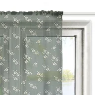 Firany - Firana SUMMER wzór SM35 | drobne kwiatki na szarozielonym tle 140 x 230 cm - miniaturka - grafika 1