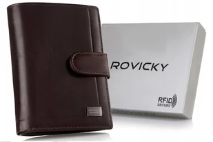 Skórzany portfel na karty z eleganckimi przeszyciami - Rovicky - Portfele - miniaturka - grafika 1