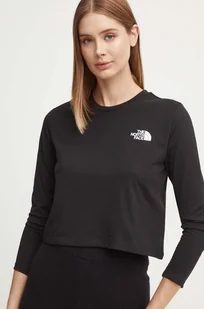 The North Face longsleeve L/S Simple Dome Crop Tee damski kolor czarny NF0A89FKJK31 - Bluzki damskie - miniaturka - grafika 1