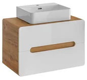 Umywalki - Elior Szafka z umywalką nablatową biały połysk A2-G83 - miniaturka - grafika 1
