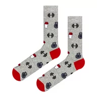 Skarpetki męskie - Skarpety szare w hantle EM 4 - EM Men's Accessories - miniaturka - grafika 1