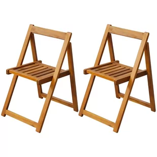 vidaXL Składane krzesła ogrodowe z drewna akacjowego, 2 szt. - Fotele i krzesła ogrodowe - miniaturka - grafika 1
