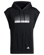 Bluzy męskie - adidas Męska bluza z kapturem Dm Ss, czarna, S, czarny, S - miniaturka - grafika 1