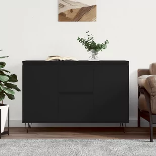 Vidaxl Szafka, Czarna, 104X35X70 cm, Materiał Drewnopochodny - Komody - miniaturka - grafika 1