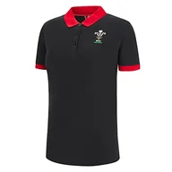 Koszulki i topy damskie - Macron Damska koszulka polo WRU Merch Ca Lf czarna/czerwona, Czarny, 38 - miniaturka - grafika 1
