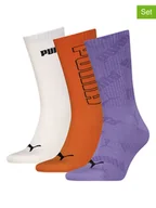 Skarpetki męskie - Puma Skarpety (3 pary) w kolorze fioletowo-pomarańczowo-kremowym - miniaturka - grafika 1