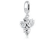 Charmsy - Pandora Valerio.pl Rodowany srebrny wiszący charms do przywieszka anioł angel cyrkonia srebro 925 ALBEADS0292RH ALBEADS0292RH - miniaturka - grafika 1