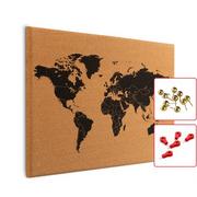 Tablice i flipcharty - Tablica korkowa MAPA ŚWIATA, bezramowa 60x40 cm - miniaturka - grafika 1