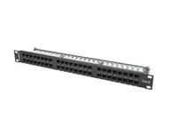 Pozostałe akcesoria sieciowe - Patch panel 48x port 1U LANBERG do szafy RACK 19" KAT.6 czarny - miniaturka - grafika 1