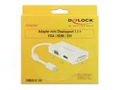 Adaptery i przejściówki - Delock Adapter miniDisplayport 1.1 męski > VGA / HDMI / DVI żeński pasywne biały (62630) - miniaturka - grafika 1