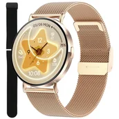 Smartwatch - Zegarek Smartwatch Damski Enter SAT06.110.1410.254-SET różowe złoto - miniaturka - grafika 1