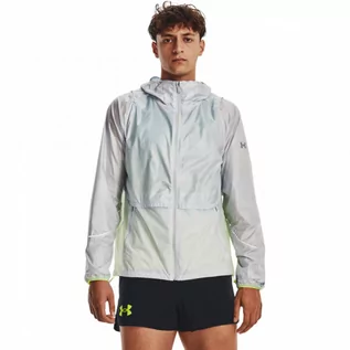 Kurtki męskie - Męska kurtka do biegania Impasse Lightweight Run Jkt - biała - UNDER ARMOUR - grafika 1