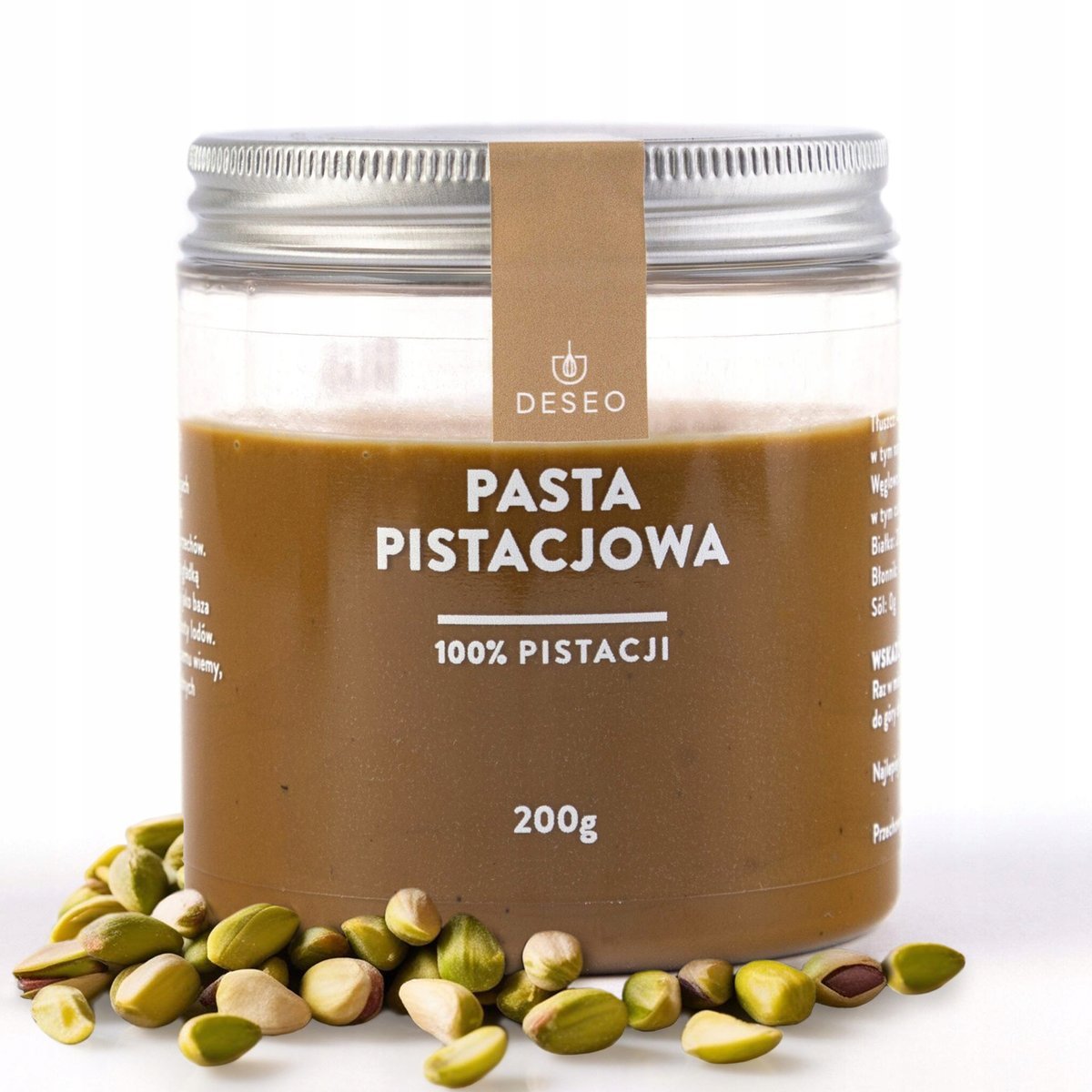 PASTA PISTACJOWA 100% - 200g ŚWIEŻA, NATURALNA DESEO
