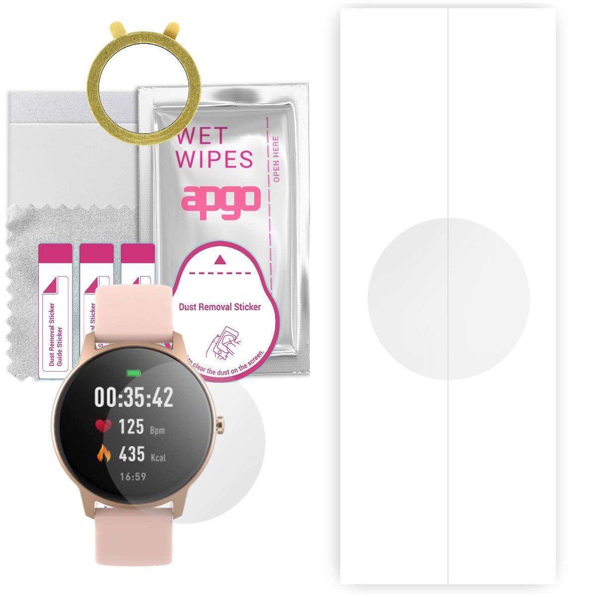 1x Folia hydrożelowa do Forever Forevive 2 Slim SB-325 - apgo Smartwatch Hydrogel Protection Ochrona na ekran smartwatcha