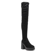 Kozaki damskie - Muszkieterki ALTERCORE - Daphne Faux Suede Black - miniaturka - grafika 1