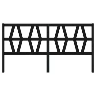 Lumarko Wezgłowie łóżka, czarne, 206x4x100 cm, lite drewno sosnowe - Inne meble do sypialni - miniaturka - grafika 4