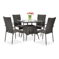 Meble ogrodowe - Zestaw Ogrodowy Technorattan Fiesta/Lugo 4+1 Brown - miniaturka - grafika 1