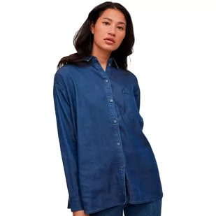 Vila Koszula damska Oversize, niebieski (Dark Blue Denim), 34 - Koszule damskie - miniaturka - grafika 1