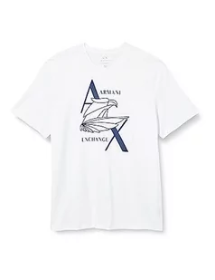 Armani Exchange Męski T-shirt Sustainable, Regular Fit, Printed Eagle Logo, biały, XS - Koszulki męskie - miniaturka - grafika 1