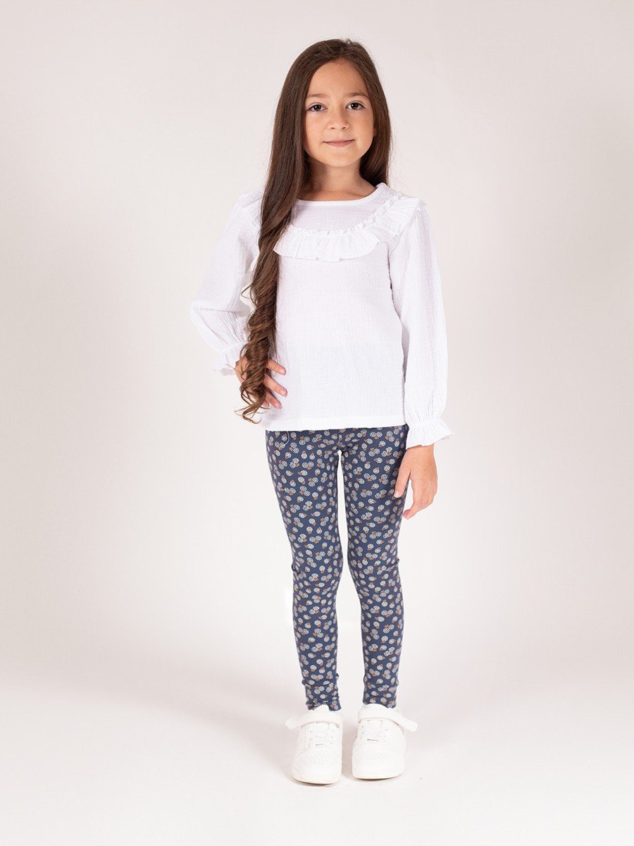 Dziewczęce legginsy kwiaty granatowe Nicol,r.68