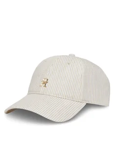 Tommy Hilfiger Czapka z daszkiem Premiu Beach AW0AW17141 Beżowy - Czapki damskie - miniaturka - grafika 1