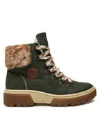 Botki damskie - Rieker Botki X8647-54 Zielony - miniaturka - grafika 1