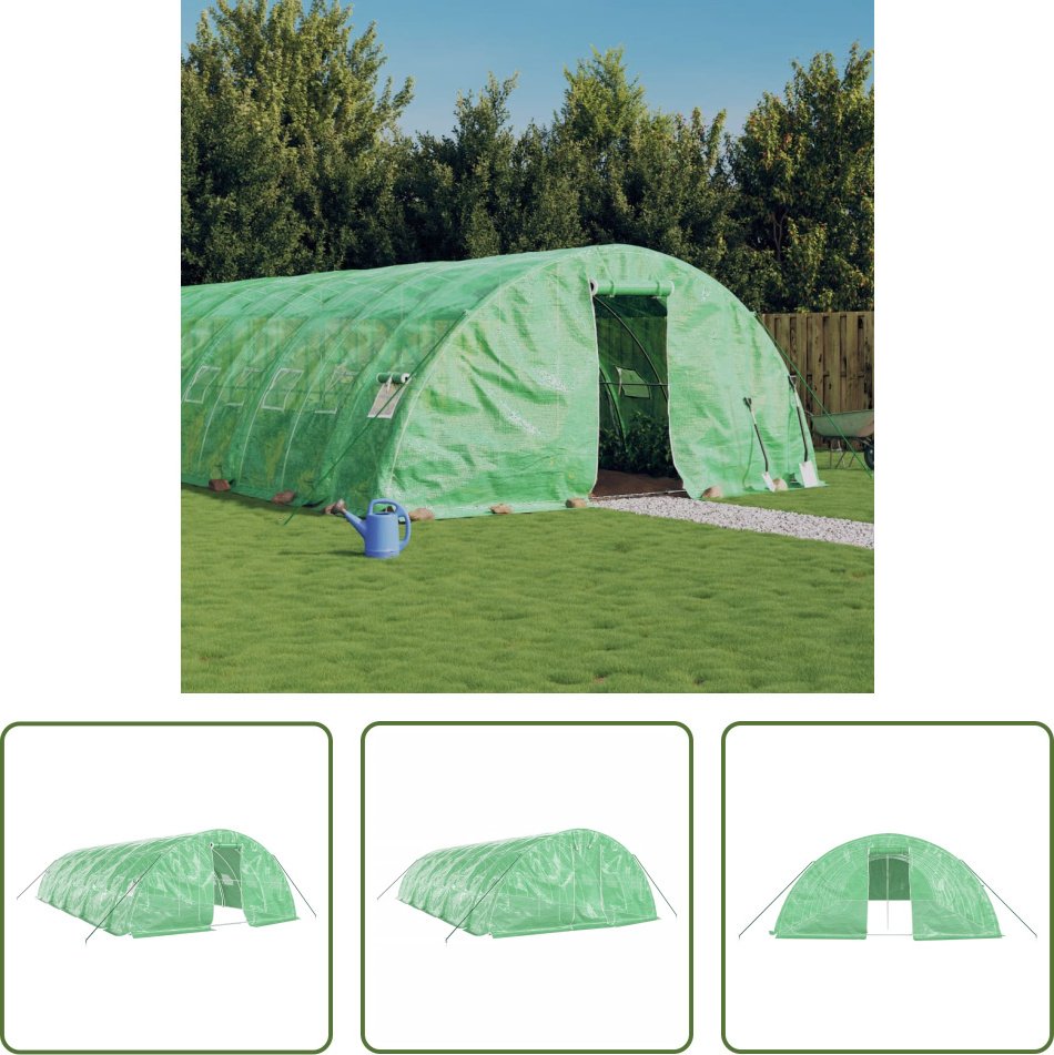 Szklarnia Living Store z ramą stalową Zielona 50 m² 10x5x2,3 m