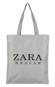 Torby i wózki na zakupy - Torba na zakupy z nadrukiem ZARA WRACAM na zamek TA-50 szary - miniaturka - grafika 1