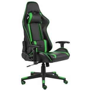 vidaXL Lumarko Obrotowy fotel gamingowy, zielony, PVC 20480 - Fotele gamingowe - miniaturka - grafika 1