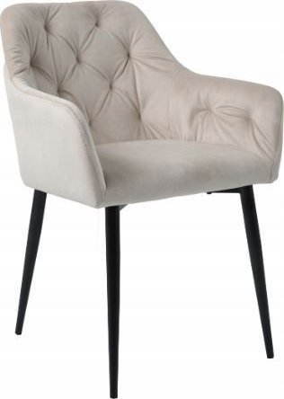 Krzesło tapicerowane do jadalni welurowe JULIA2 beżowe