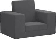 Łóżka dla dzieci i młodzieży - vidaXL vidaXL Kanapa dla dziecka, rozkładana, antracytowa, miękki plusz - miniaturka - grafika 1