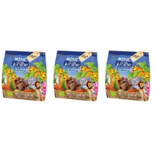 Bio Ania Ciastka kakaowe mini jungle Zestaw 3 x 100 g Bio - Ciastka - miniaturka - grafika 1