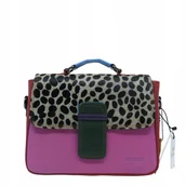 Torebki damskie - Torebka skórzana damska klasyczna rączka pasek ze skrawków OLIVKA - miniaturka - grafika 1