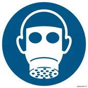 Tablice BHP - GJ017 NAKAZ STOSOWANIA OCHRONY DRÓG ODDECHOWYCH, TS - PŁYTA TD FOTOLUMINESCENCYJNA; (100X100MM) - miniaturka - grafika 1