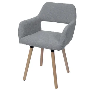 Krzesło do jadalni HWC-A50 II, krzesło do kuchni krzesło tapicerowane, drewno tkanina/tkanina bouclé (450g/m²) MVG ~ szary - Krzesła Krzesło do jadalni HWC-A50 II, krzesło do kuchni krzesło tapicerowane, drewno tkanina/tkanina bouclé (450g/m²) MVG ~ szary - Krzesła - miniaturka - grafika 1