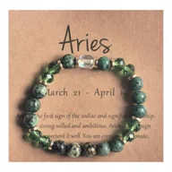 Bransoletki - Bransoletka Zodiakalna Baran Elastyczna Kamienie Kryształ Energia - miniaturka - grafika 1