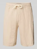 Spodenki męskie - Szorty lniane o kroju regular fit z tunelem model ‘MORGAN’ - miniaturka - grafika 1