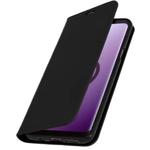 Etui Folio Prawdziwa Skóra Samsung Galaxy S9 Plus Etui z miejscem na kartę Podstawka wideo Czarne - Etui i futerały do telefonów - miniaturka - grafika 1
