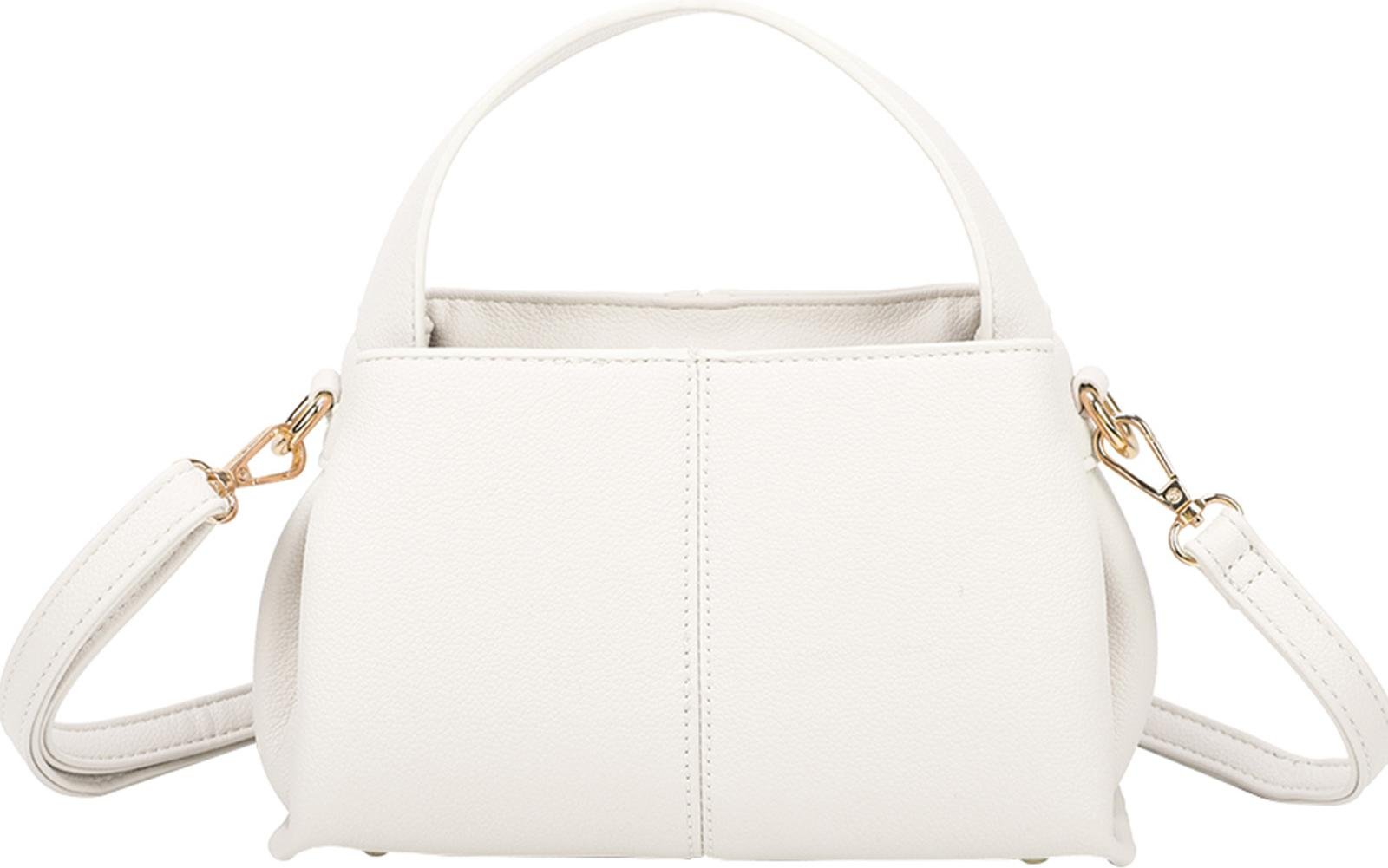 Gallantry, mała torebka damska z ziarnistym wzorem i paskiem na ramię, biała