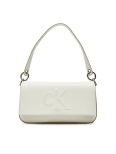 Calvin Klein Torebka Sculpted Flap Shoulder Pouch LV04K3148G Biały - Torebki damskie - miniaturka - grafika 1