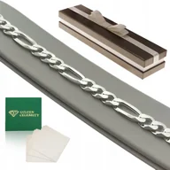 Bransolety męskie - Gruba Męska Bransoletka Figaro 22Cm/9Mm Srebro Próba 925 Szeroka Na Prezent - miniaturka - grafika 1