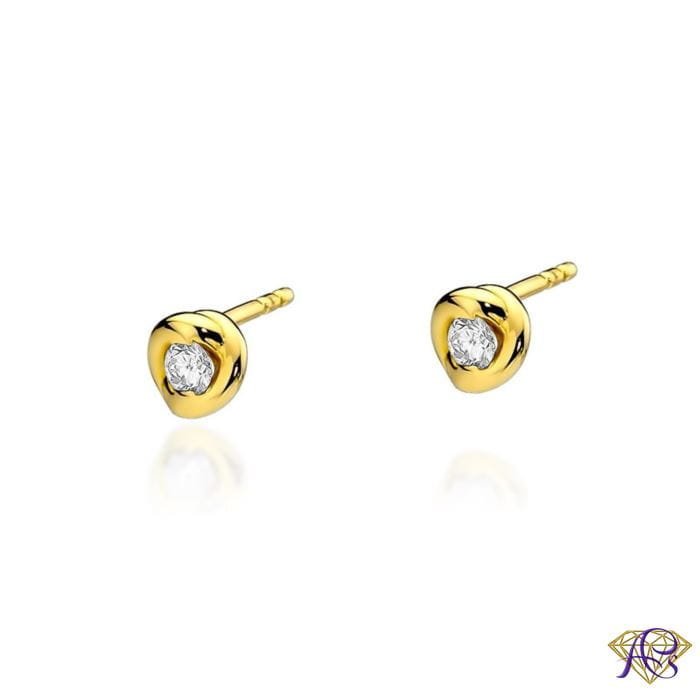 Kolczyki złote Au 585 z diamentem
