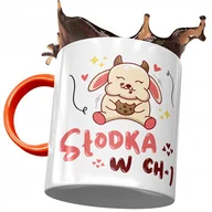 Kubki - Kubek Pomarańczowy Śmieszny Zabawny Słodka W Ch*j z Nadrukiem ze Zdjęciem + Opakowanie na prezent (wzór 02) - miniaturka - grafika 1