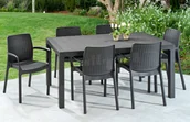 Meble ogrodowe - Zestaw mebli ogrodowych BALI/MELODY Graphite 6+1 - miniaturka - grafika 1