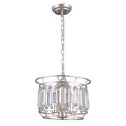 Lampy sufitowe - Italux LAMPA wisząca PRISCILLA PND-43388-3B metalowa OPRAWA glamour ZWIS na łańcuchu z kryształami crystal srebrny szampański PND-43388-3B - miniaturka - grafika 1