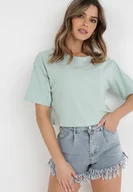 Koszulki i topy damskie - Miętowy T-shirt Rheniala - Born2be - miniaturka - grafika 1